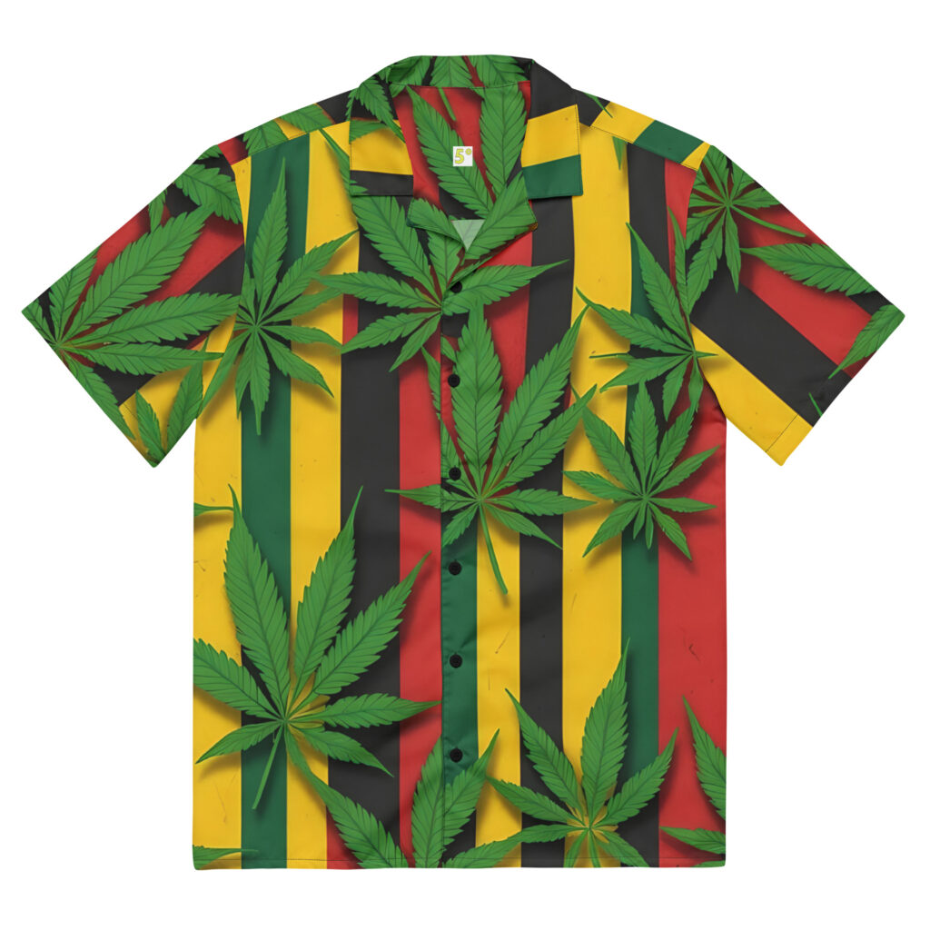 Men's Striped Rasta Button Up Reggae Shirt
