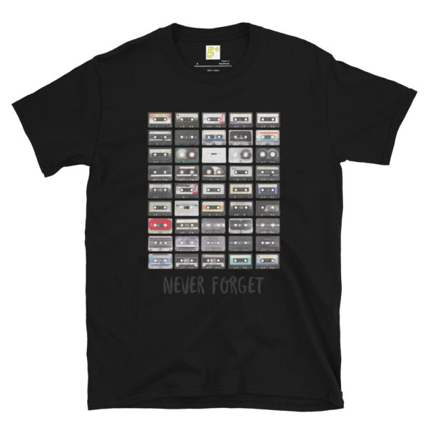 Fifth Degree™ Never Forget Vintage Cassette Tapes Essential Music T-Shirt - Image 2