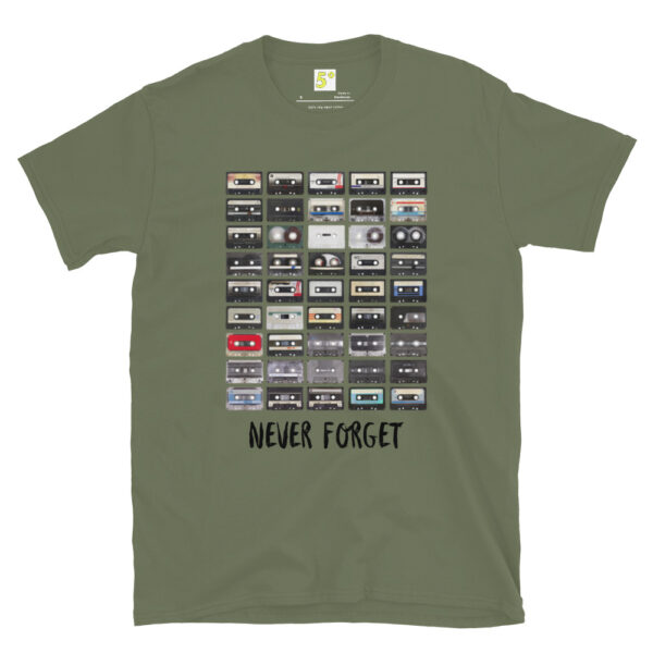 Fifth Degree™ Never Forget Vintage Cassette Tapes Essential Music T-Shirt - Image 9