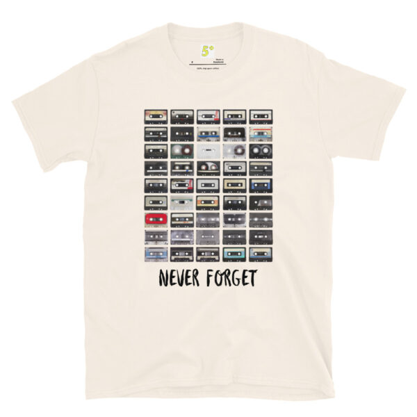 Fifth Degree™ Never Forget Vintage Cassette Tapes Essential Music T-Shirt - Image 13