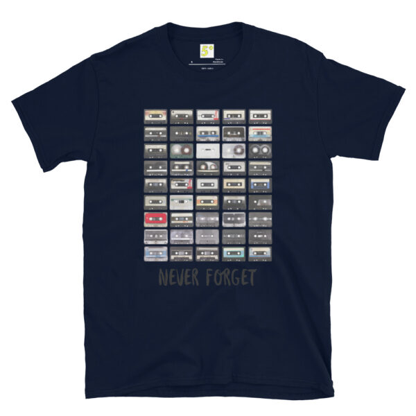 Fifth Degree™ Never Forget Vintage Cassette Tapes Essential Music T-Shirt - Image 3