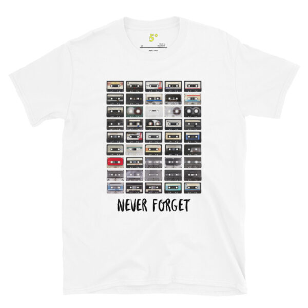 Fifth Degree™ Never Forget Vintage Cassette Tapes Essential Music T-Shirt - Image 14