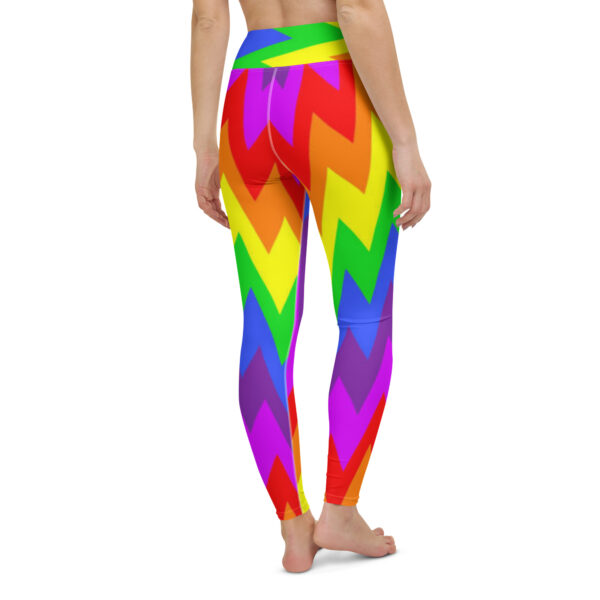 Fifth Degree™ Psychedelic Chevron Rainbow Rave Print Festival Yoga Funky Leggings - Image 5