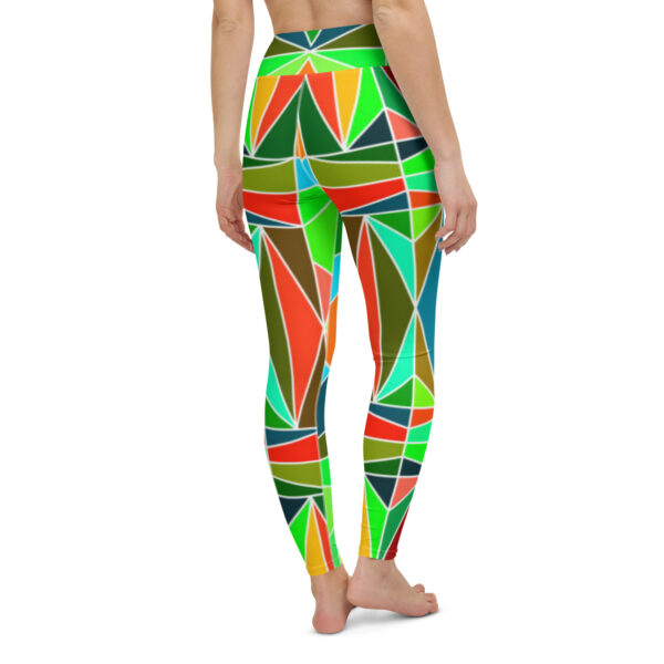 Fifth Degree™ Neon Green Pop Art Rave Print Festival Yoga Abstract Funky Leggings - Image 5