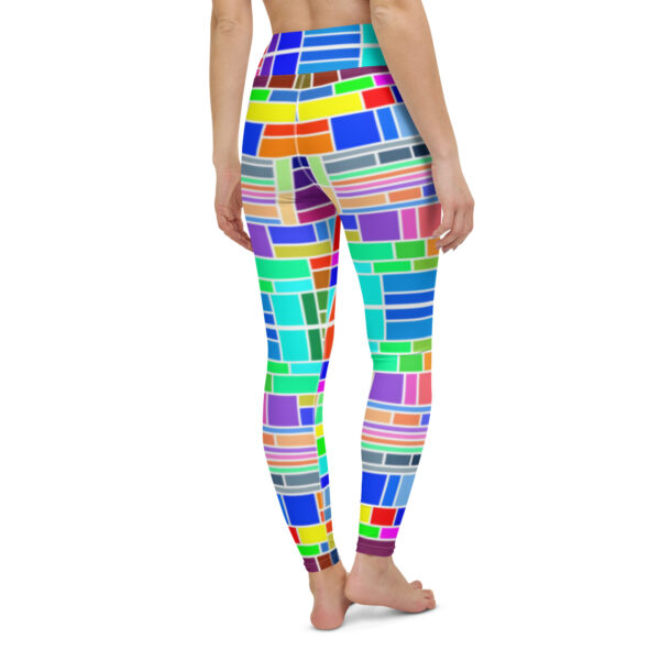 Fifth Degree™ Neon Bricks Pop Art Rave Print Festival Yoga Abstract Funky Leggings - Image 5