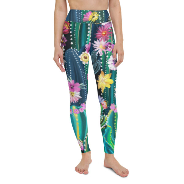 Fifth Degree™ Cactus Flower High Waisted Workout Print Floral Yoga Leggings - Image 2