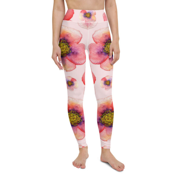 Fifth Degree™ Pink Flower High Waisted Workout Print Floral Yoga Leggings - Image 2