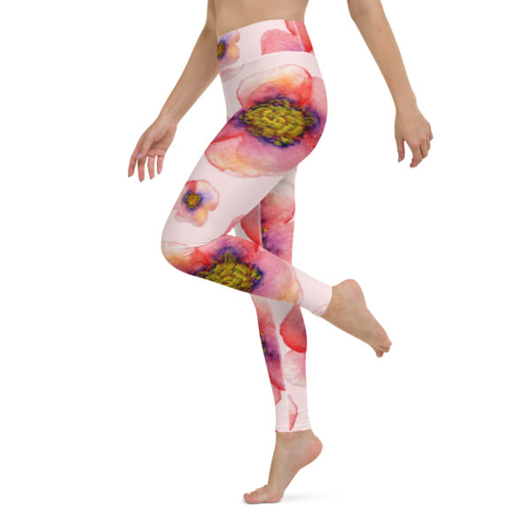 Fifth Degree™ Pink Flower High Waisted Workout Print Floral Yoga Leggings - Image 3