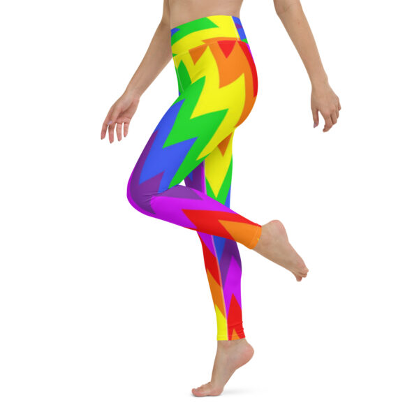 Fifth Degree™ Psychedelic Chevron Rainbow Rave Print Festival Yoga Funky Leggings - Image 3