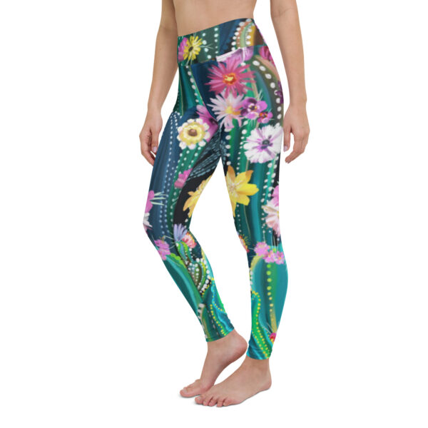 Fifth Degree™ Cactus Flower High Waisted Workout Print Floral Yoga Leggings - Image 4