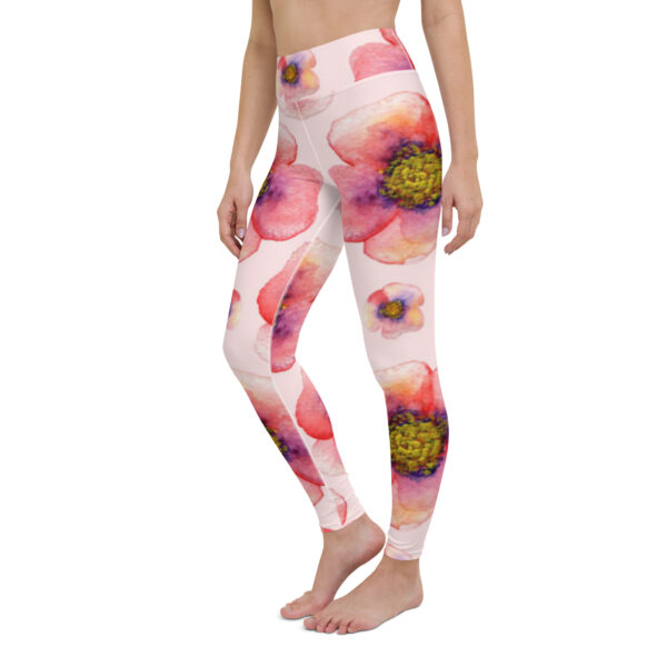 Fifth Degree™ Pink Flower High Waisted Workout Print Floral Yoga Leggings - Image 4