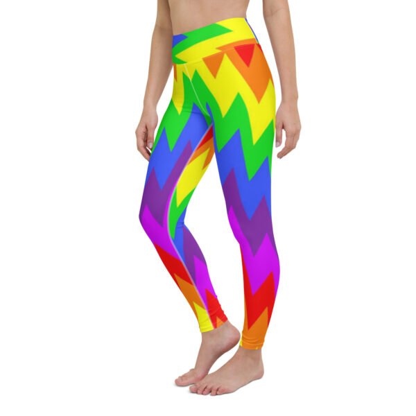 Fifth Degree™ Psychedelic Chevron Rainbow Rave Print Festival Yoga Funky Leggings - Image 4