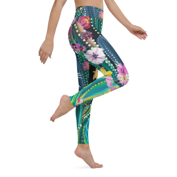 Fifth Degree™ Cactus Flower High Waisted Workout Print Floral Yoga Leggings - Image 6