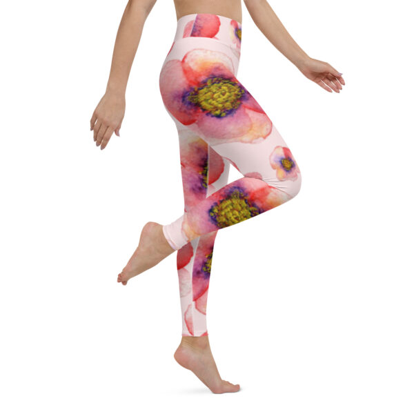 Fifth Degree™ Pink Flower High Waisted Workout Print Floral Yoga Leggings - Image 6