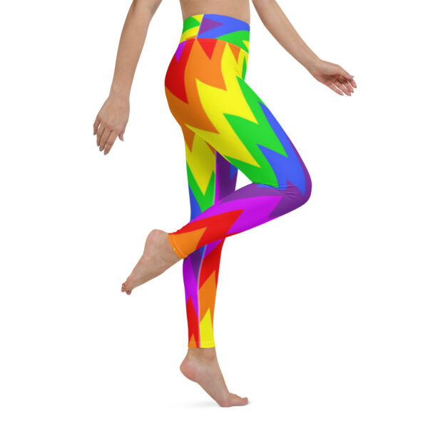 Fifth Degree™ Psychedelic Chevron Rainbow Rave Print Festival Yoga Funky Leggings - Image 6