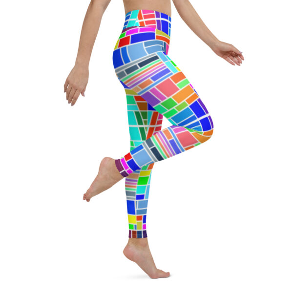 Fifth Degree™ Neon Bricks Pop Art Rave Print Festival Yoga Abstract Funky Leggings - Image 6