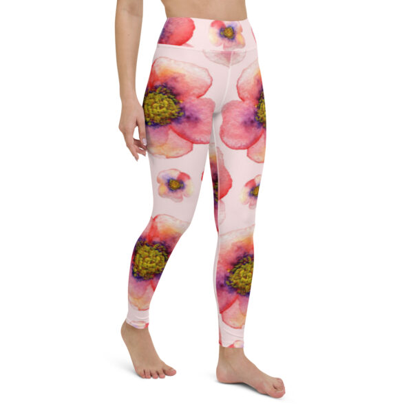 Fifth Degree™ Pink Flower High Waisted Workout Print Floral Yoga Leggings