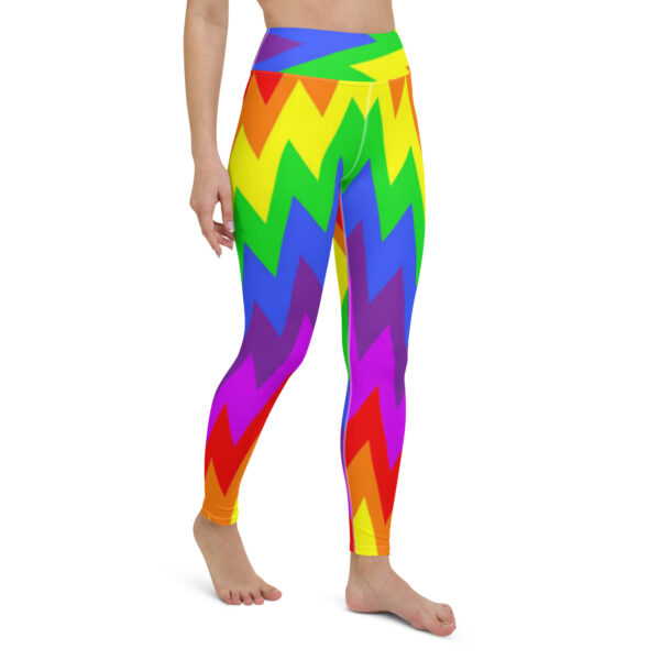 Fifth Degree™ Psychedelic Chevron Rainbow Rave Print Festival Yoga Funky Leggings