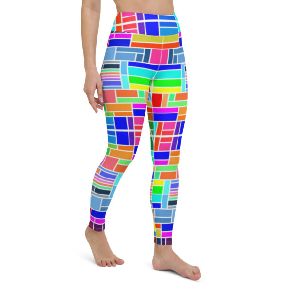 Fifth Degree™ Neon Bricks Pop Art Rave Print Festival Yoga Abstract Funky Leggings